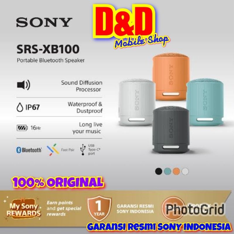 SONY SRS X100 WATERPROOF PORTABLE BLUETOOTH SPEAKER TWS BARU SEGEL GARANSI RESMI PT SONY INDONESIA