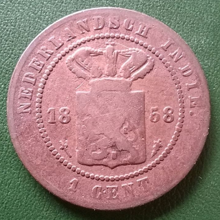 Uang kuno koin 1 Cent Nederlandsch Indie Tahun 1800san