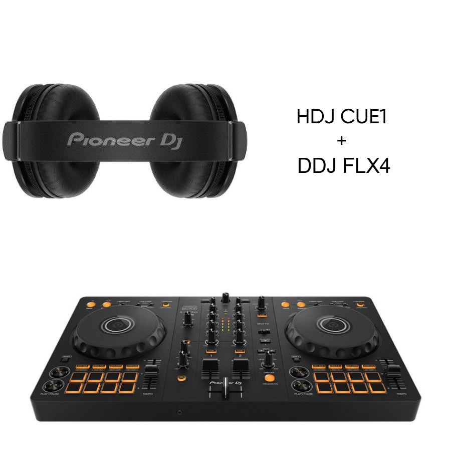PIONEER DDJ-FLX4 DDJ FLX4 DJ controller + PIONEER HDJ CUE1 Headphones