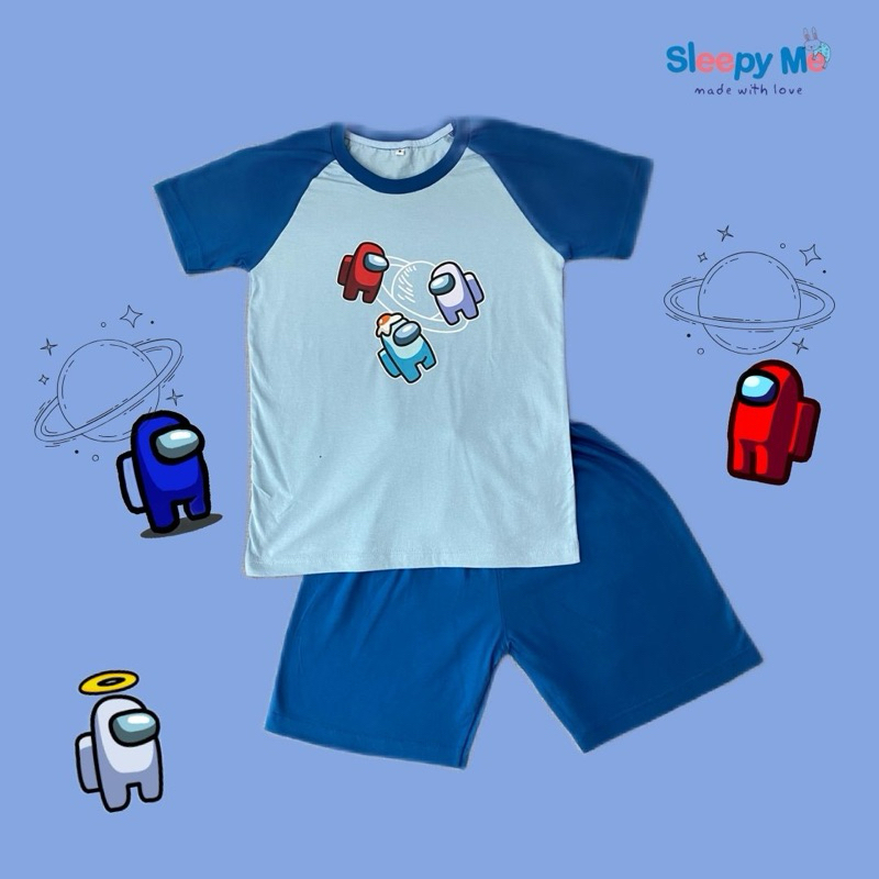 SETELAN KAOS ANAK DEWASA AMONG US PLANET