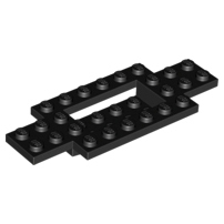 Lego Black Part 30029 Vehicle, Base 4 x 10 x 2/3 with 2 x 4 Recessed Center with Smooth Underside