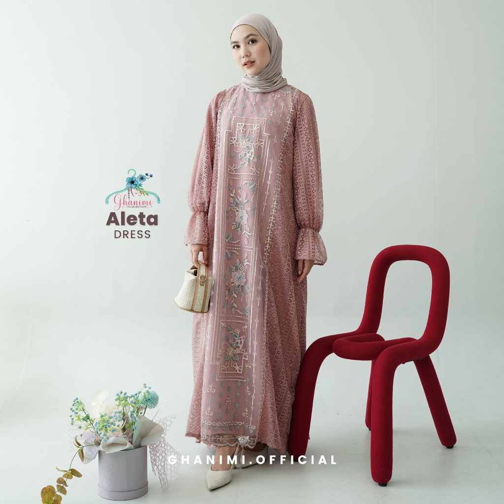 Ghanimi - Aleta Dress / Brukat Kondangan / Outer Brukat Kekinian / Dress Kondangan / Outer brukat