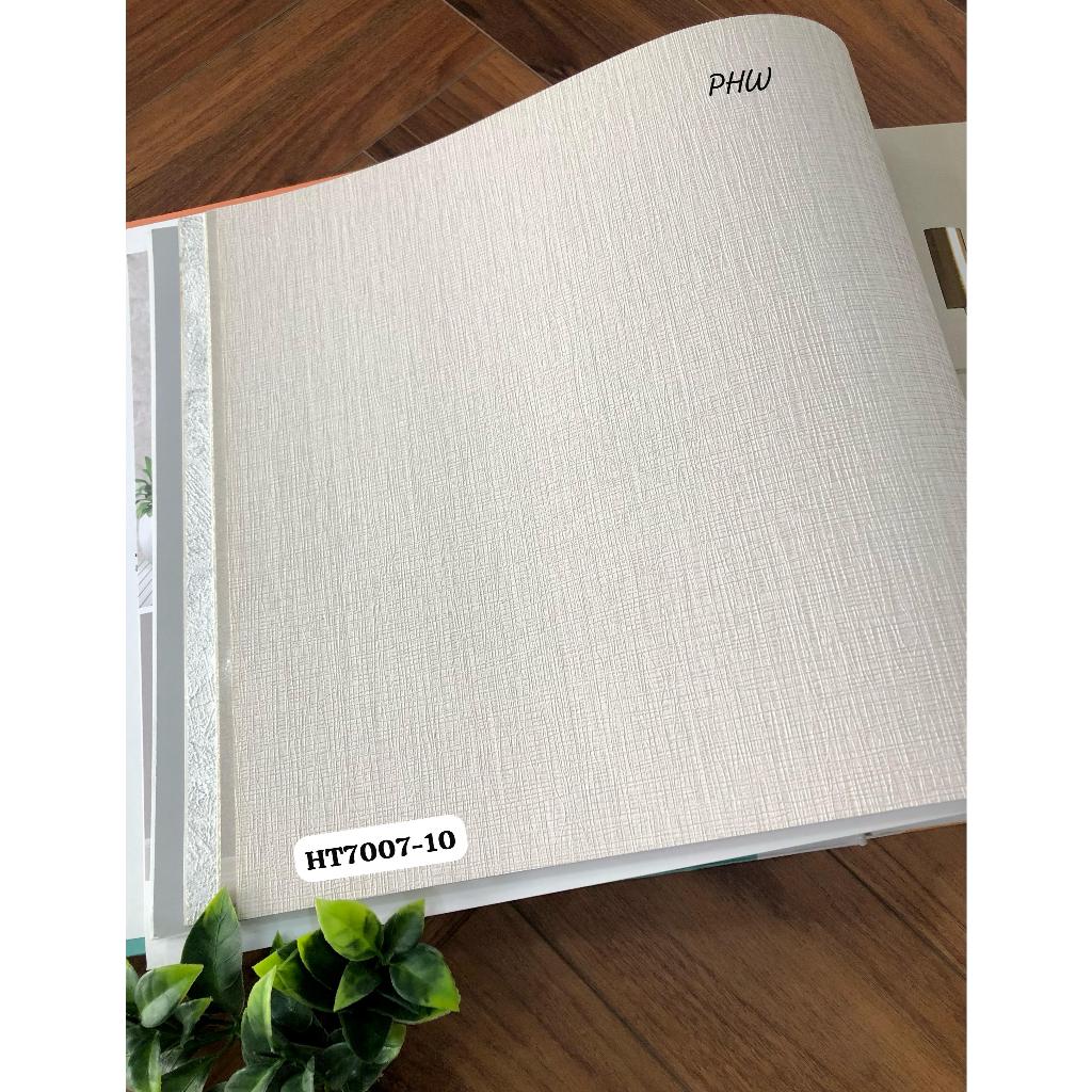 Wallpaper Dinding Motif Garis Benang Kain Kanvas Cream Polos Element