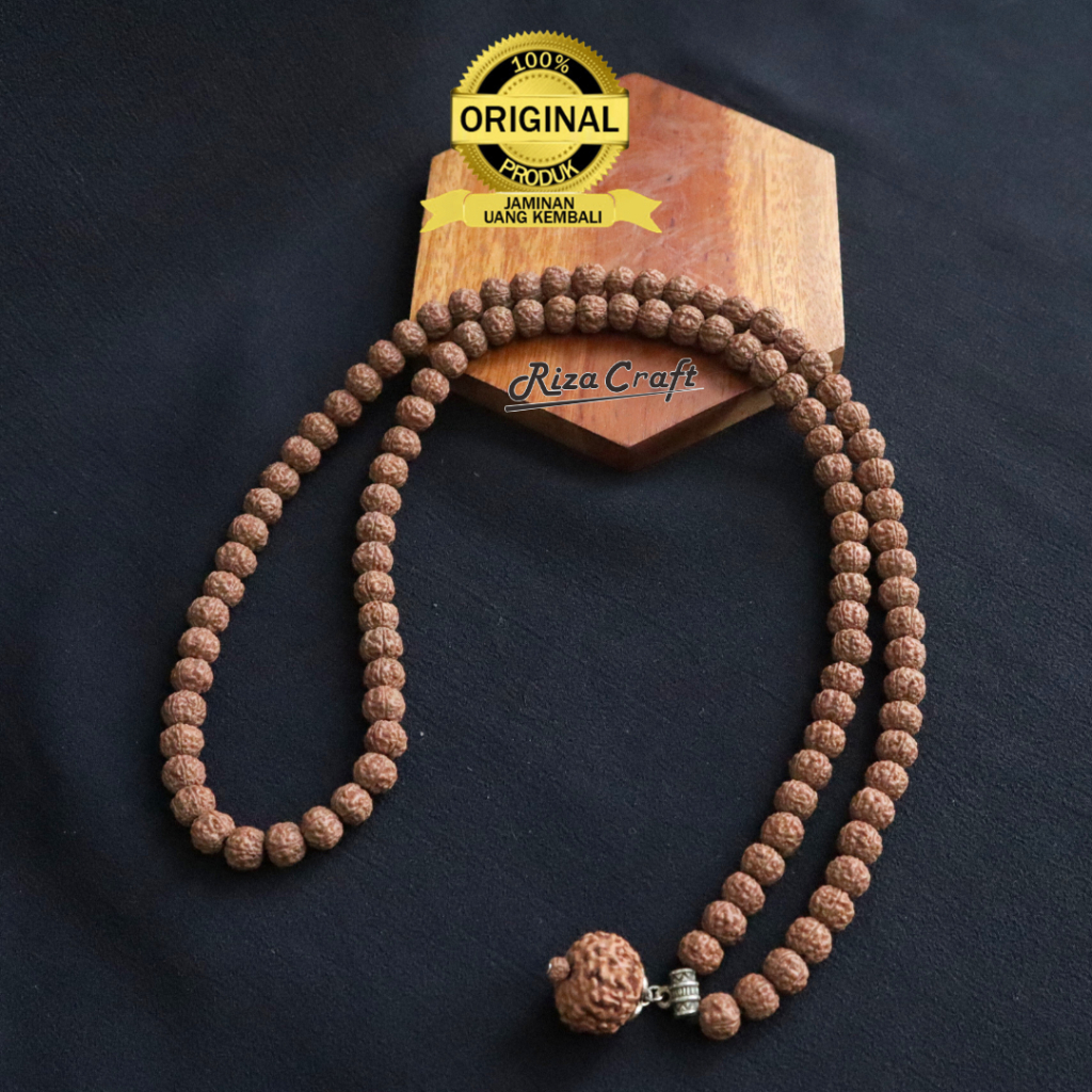 Kalung Alami Herbal Biji Jenitri Genitri Rudraksha Asli Unik ukuran Kecil untuk Pria Wanita