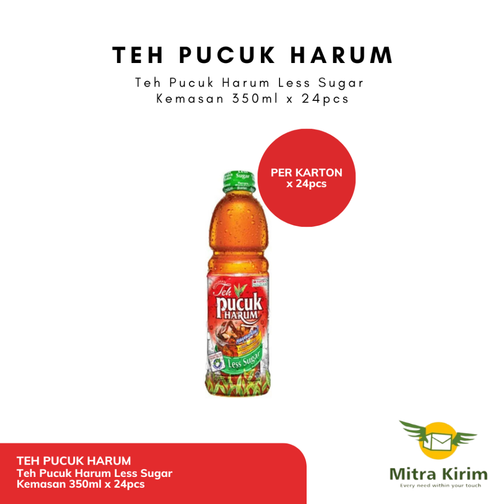 

Teh Pucuk Harum Less Sugar Kemasan 350ml x 24pcs - Per Karton