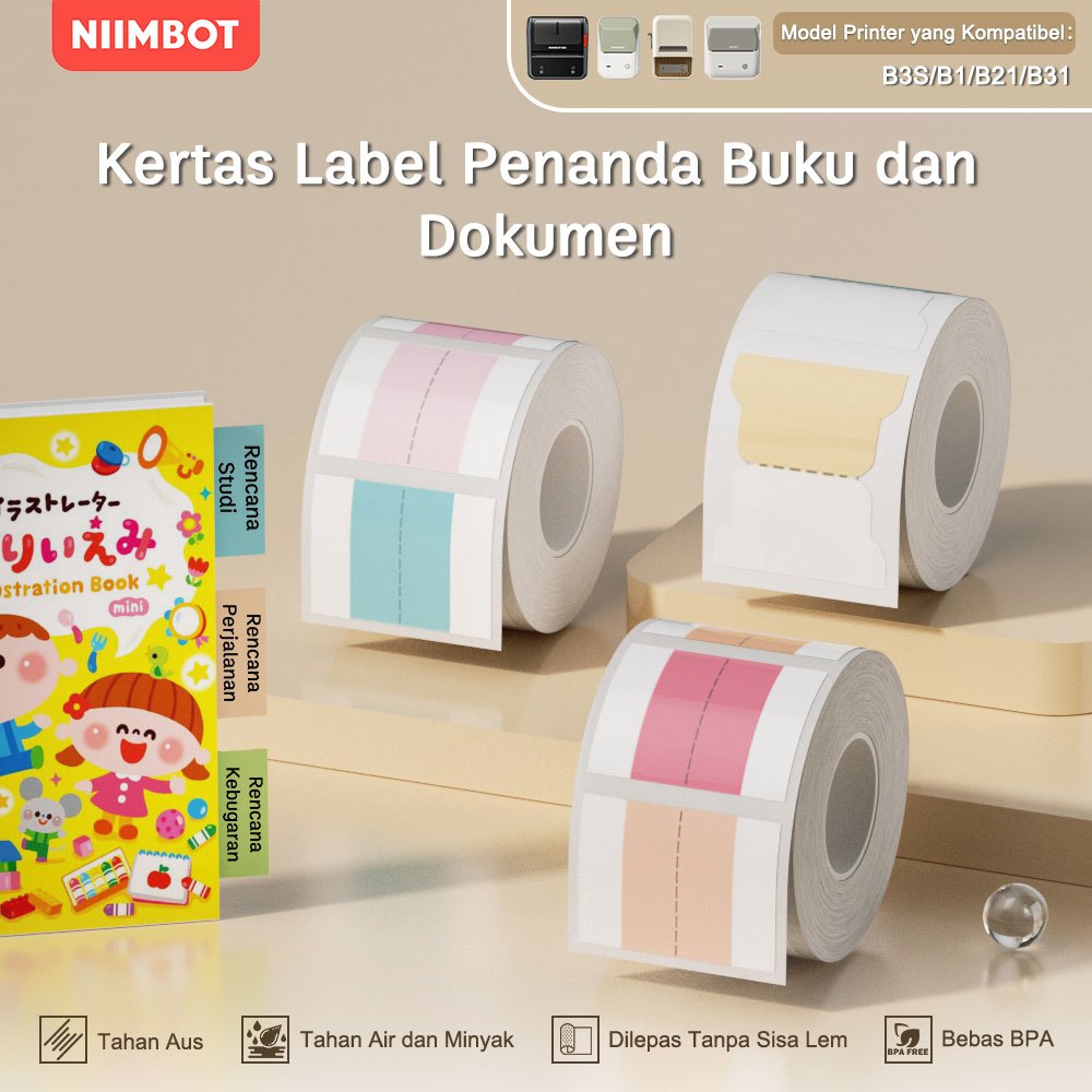 

NIIMBOT B21/B1/B3S Indeks Kertas Label Indeks Label Sticker Bookmark Film Bercahaya, Tahan Air