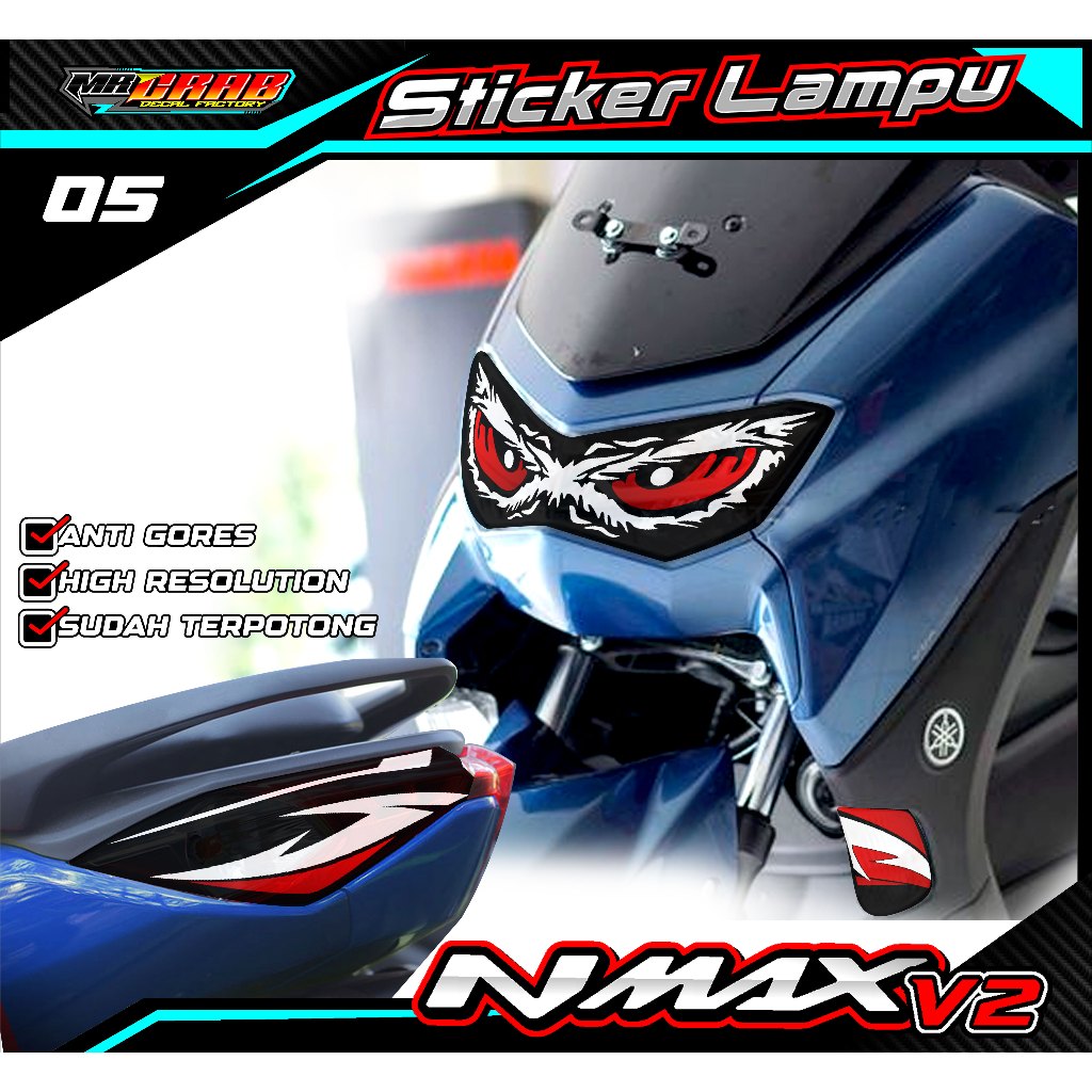 05 STICKER LAMPU DEPAN NMAX 2022 - STICKER LAMPU ALIS NMAX 2022 MOTIF MATA ELANG