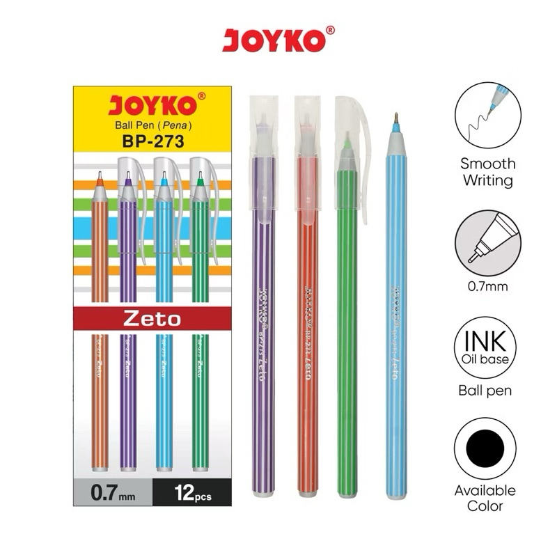 

PULPEN PENA JOYKO BP-273 ZETO HARGA PERLUSIN 12 PCS CUMA
