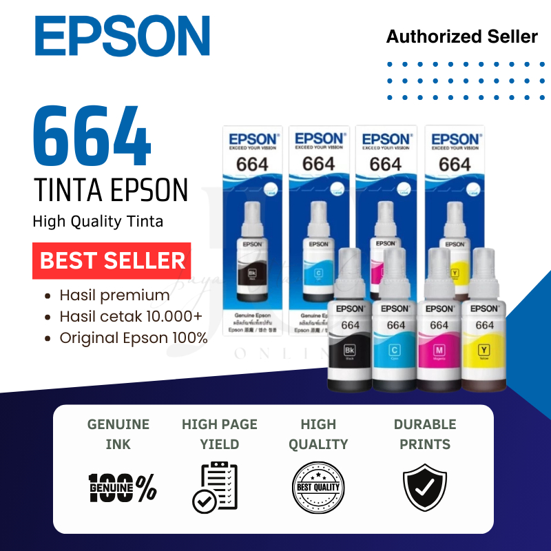 New BEST SELLER Tinta Epson 664 Original 40ml Isi Lengkap