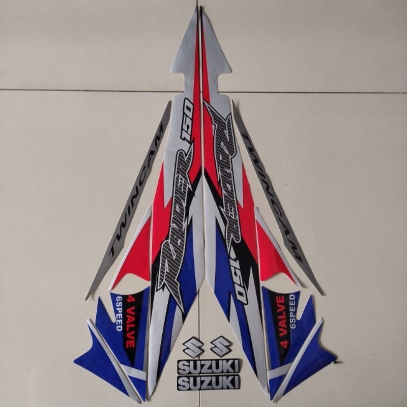 Striping sonic raider biru merah