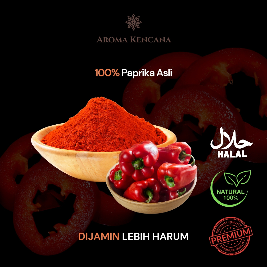 

Paprika Powder / Bubuk Paprika Premium 100% Paprika Asli AROMA KENCANA 250 gram 500 gram 1 KG - Surabaya
