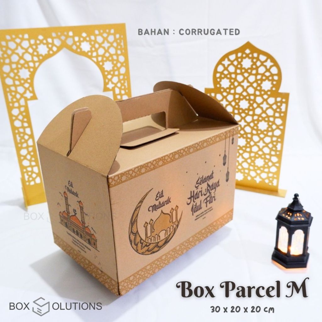 

box parcel jinjing lebaran M / carrie box hampers lebaran / idul fitri uk. 30 x 20 x 20 cm