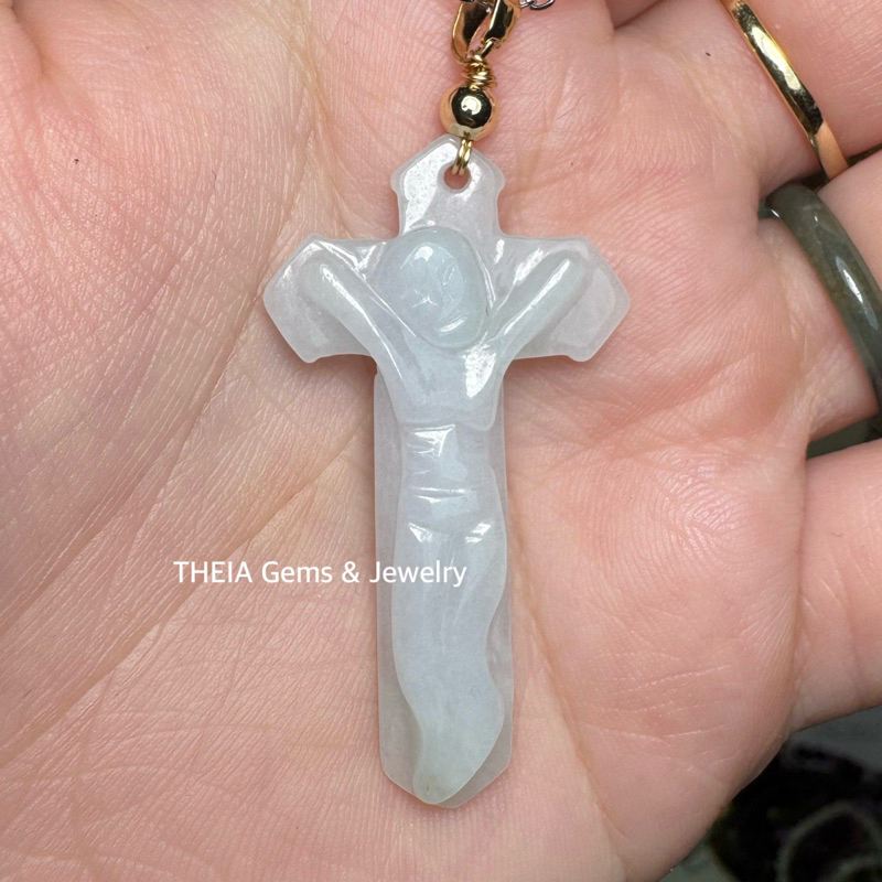 liontin salib cross crusifix yesus jesus giok jade jadeite burma