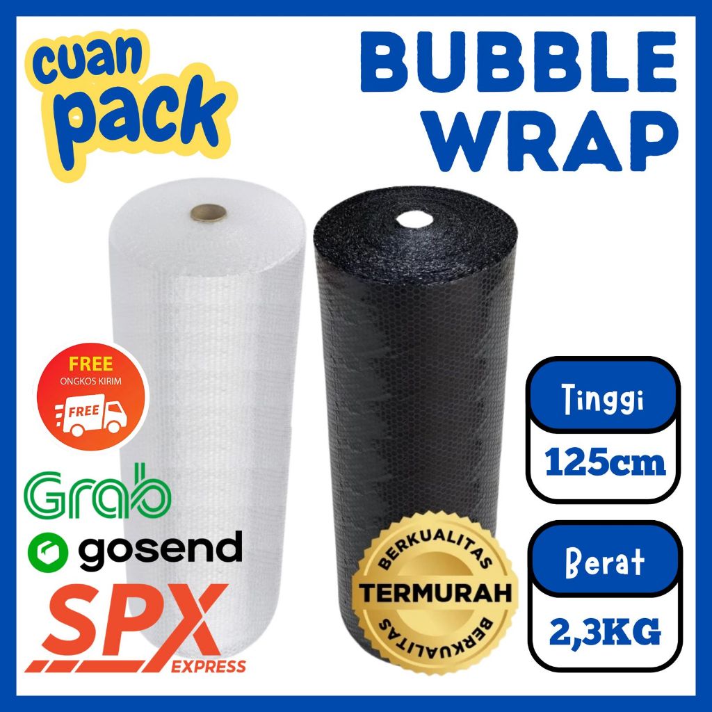 

AGS154 Bubble Wrap Murah Berkualitas 2.3 KG Hitam Putih