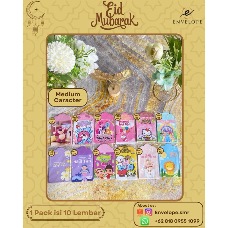 

AMPLOP LEBARAN / IDUL FITRI MEDIUM MOTIF KARAKTER