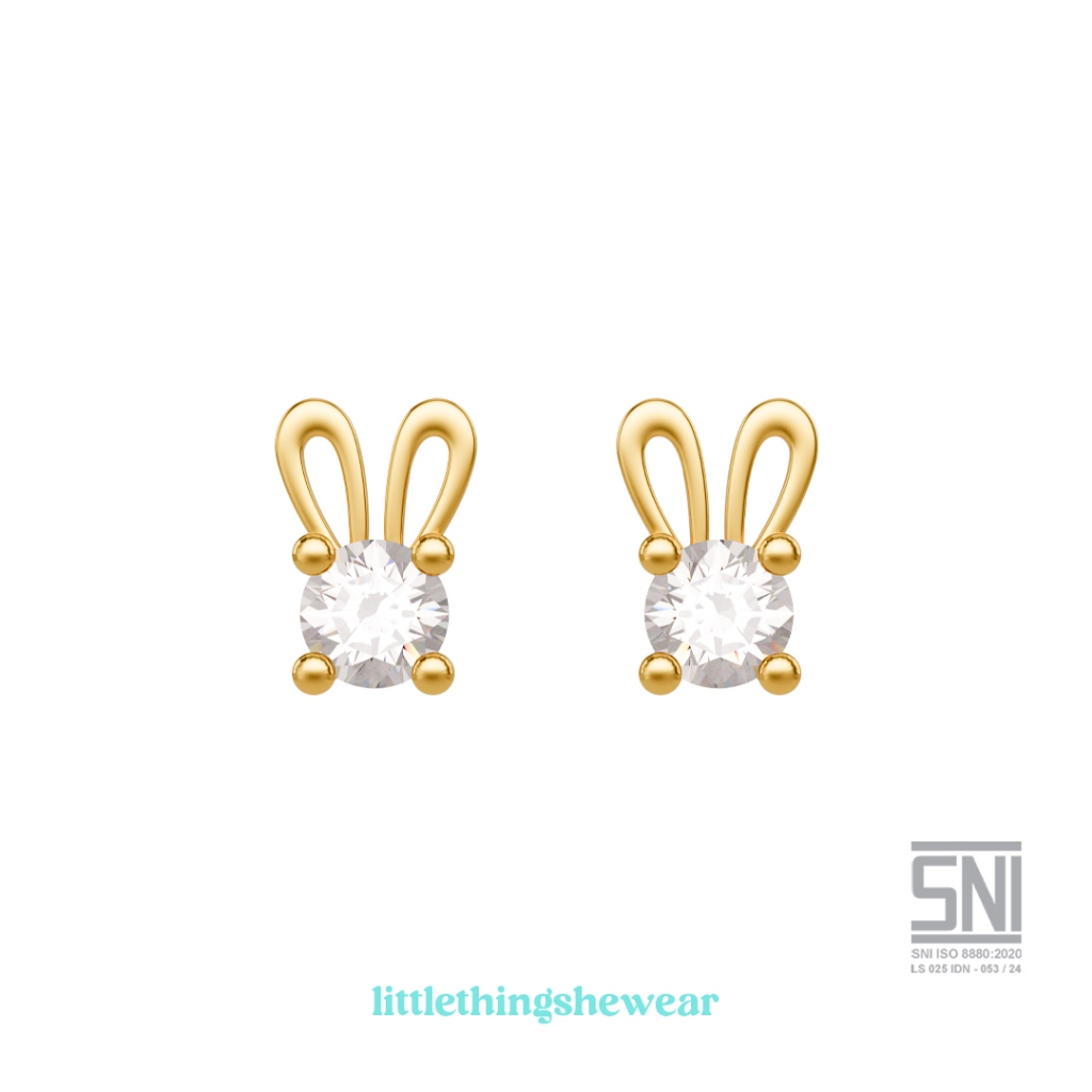 Littlethingshewear Official - Anting Anak EIKO kelinci bunny swarovski - anting toge anting loop end