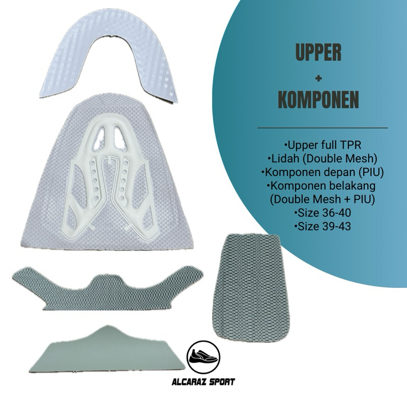 1 KODI - UPPER TPR + FULL KOMPONEN SEPATU RUNNING