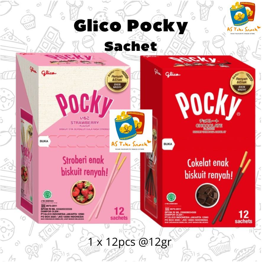 

Glico Pocky Sachet Choco Stick Biscuit 144g (1 Box Isi 12)