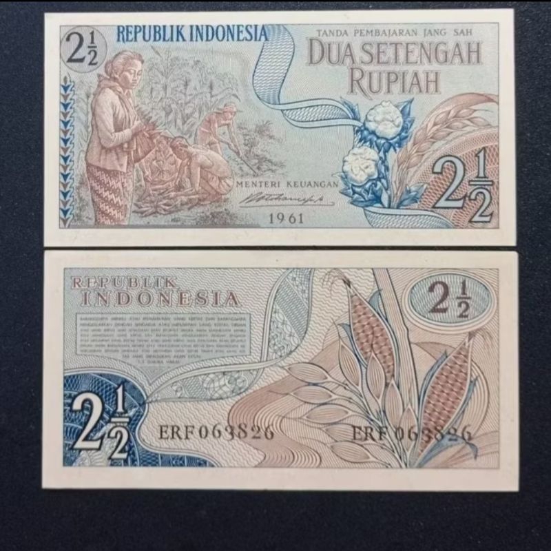 Uang Kuno Tahun 1961 2,5 Rupiah Sandang Pangan