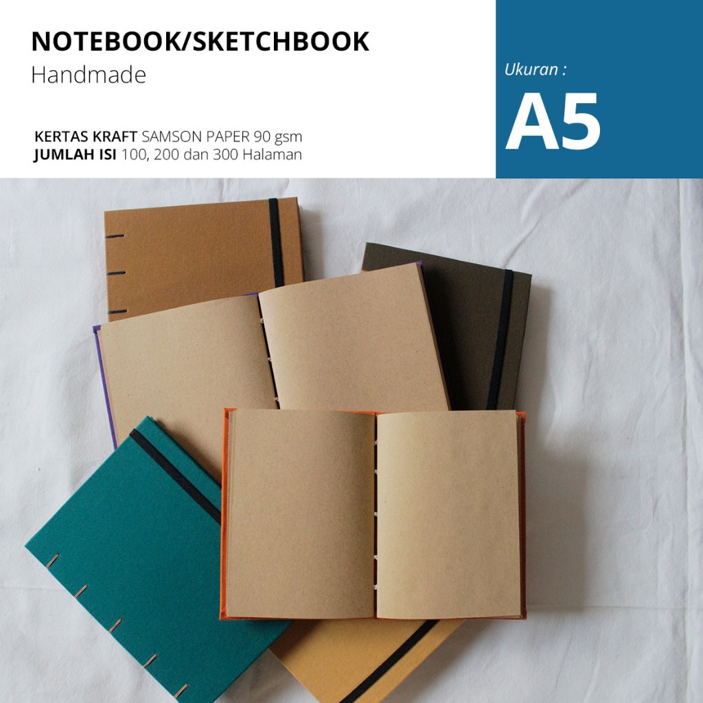 

Handmade Notebook Buku Catatan Cover Polos ukuran A5