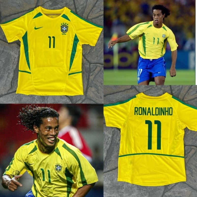 RETRO | BRASILL HOME WC 2002 [RONALDINHO #11] JERSEY VINTAGE KEREN