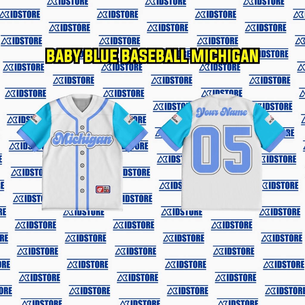 JERSEY BABY  BLUE BASEBALL MICHIGAN FULL PRINTING