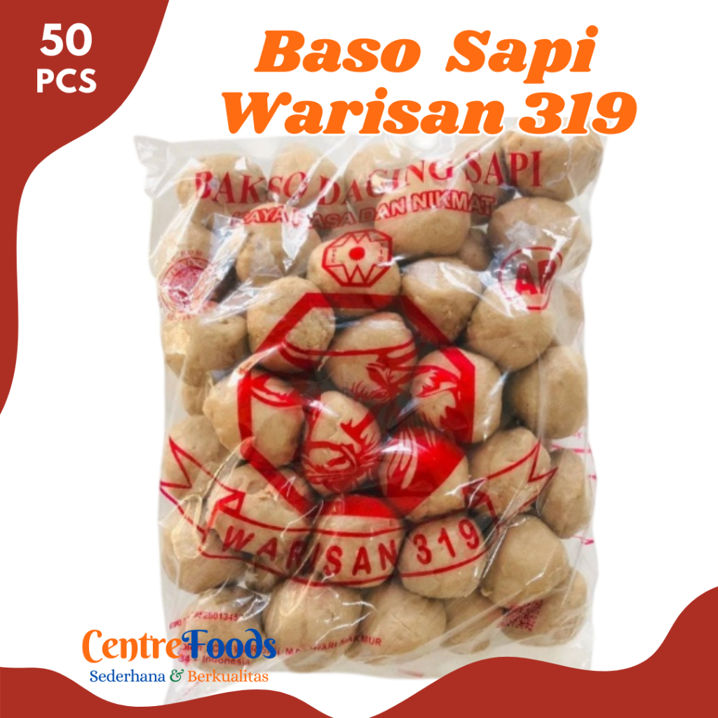 

WARISAN 319 BASO Sapi - Bakso Daging Sapi Warisan 319 Fresh | Isi 50 Pcs [ Harga Per BKS ]