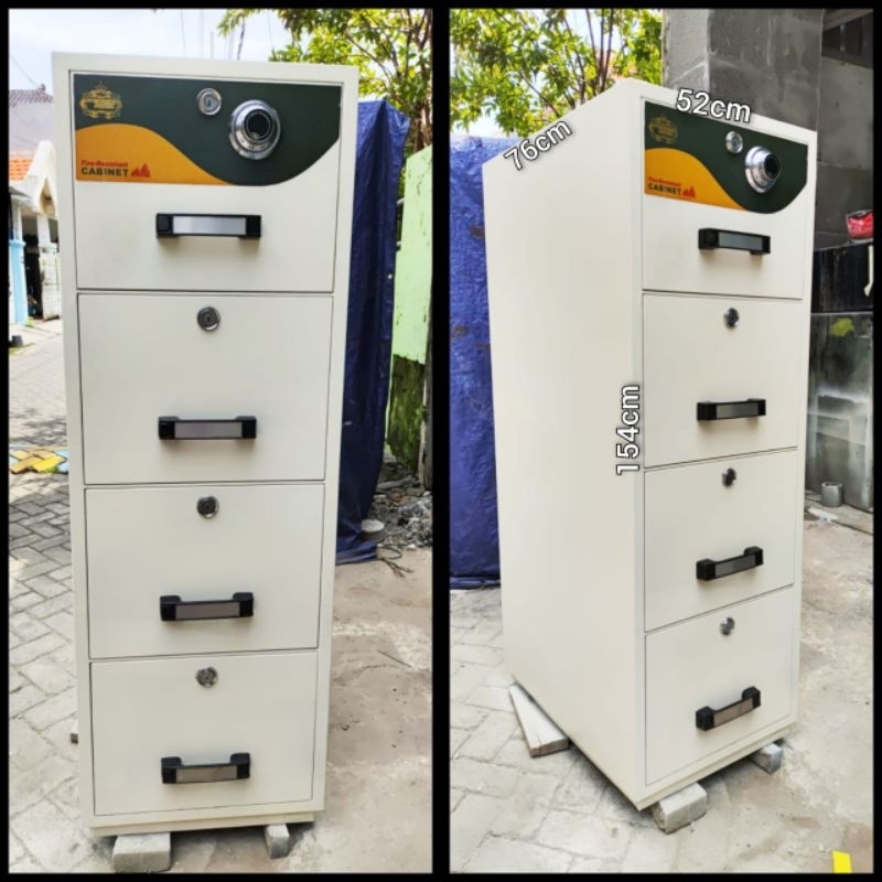 RPF fireproof solingen 4 laci Lemari arsip solingen brankas laci refurbish