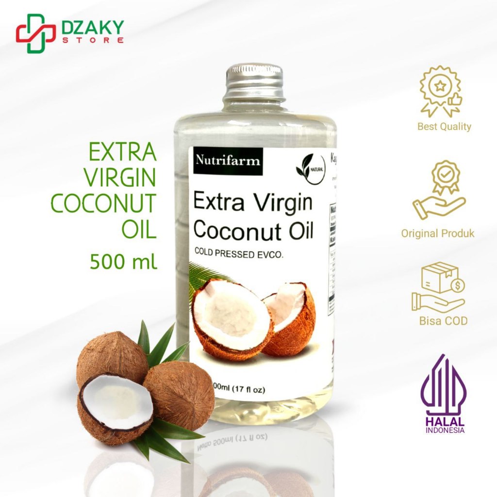 

Extra Virgin Coconut Oil Nutrifarm 500ml - Minyak Kelapa Murni Asli