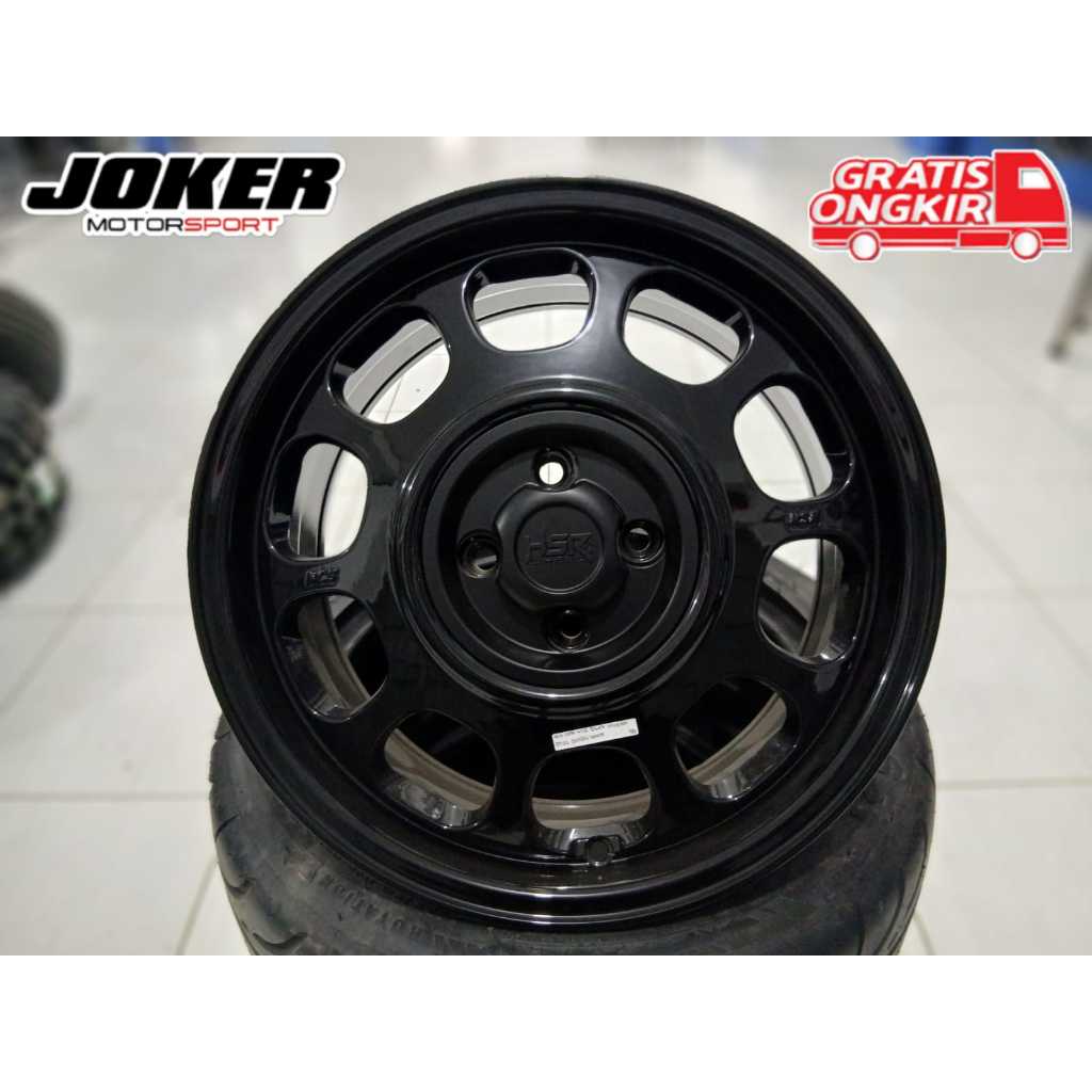 KREDIT VELG / TUKER TAMBAH VELG RACING KALENG HSR KLG R16 PCD 4X100 GLOSSY BLACK