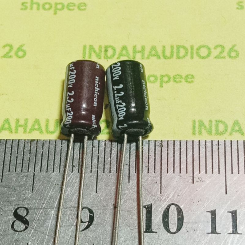 NICHICON 2.2uf 200v d6x13mm  elko kapasitor elco capacitor 3,3uf
