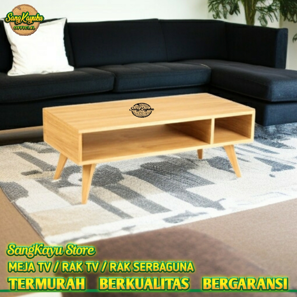 SangkayuKu Rak tv minimalis modern meja tv Model M-03 minimalis murah rak tv kayu asli bufet tv meja