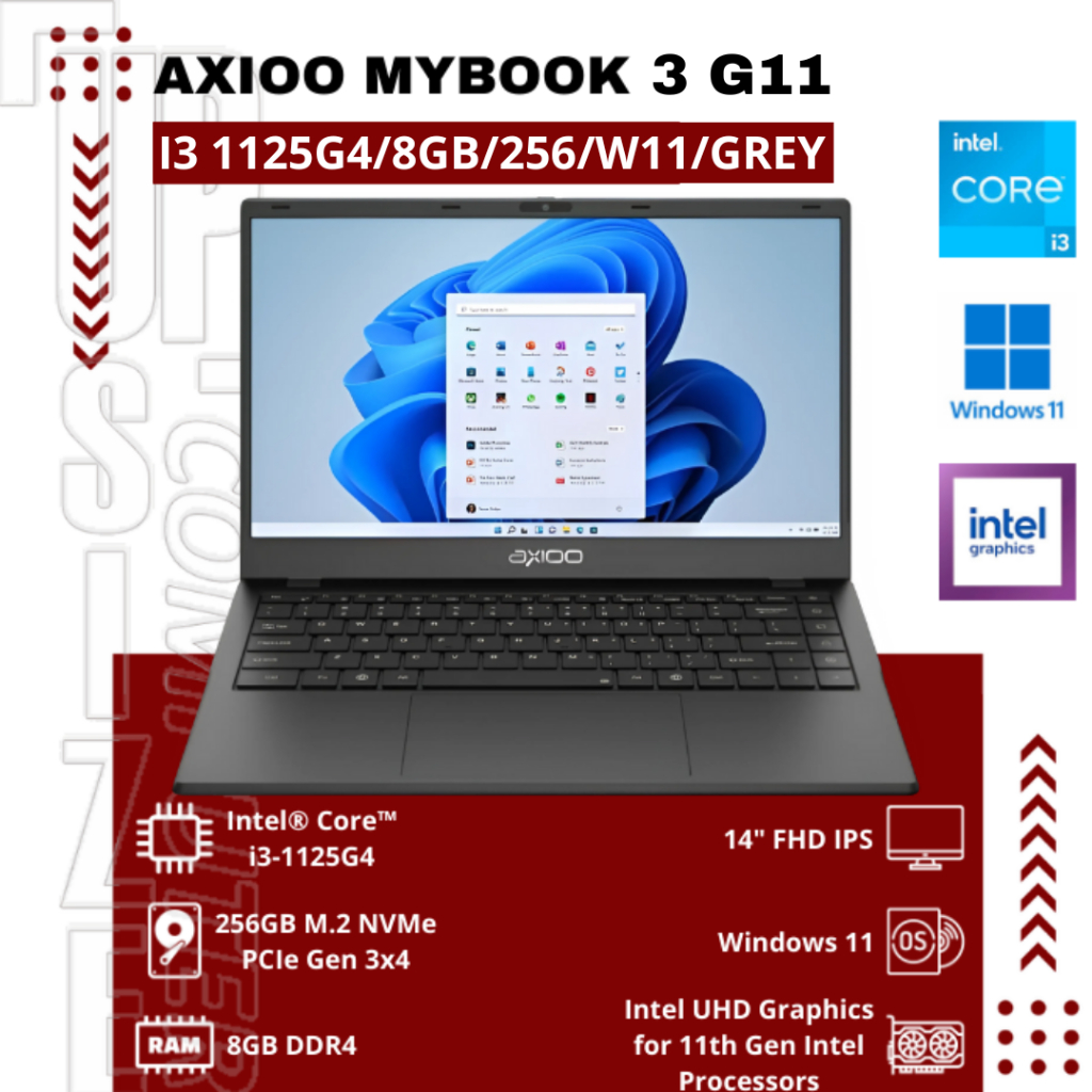 Axioo Mybook Hype 3 G11 I3 1125G4/8GB/256/W11/GREY