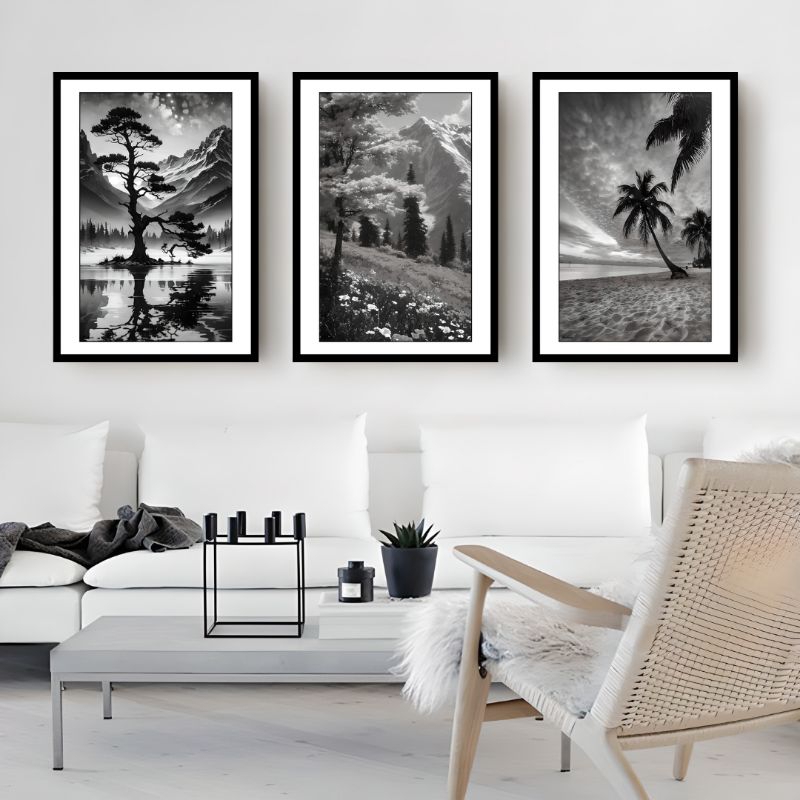 HIASAN DINDING AESTHETIC HITAM PUTIH DEKORASI RUANGAN KAMAR RUMAH TEMA HITAM PUTIH WALLDECOR B&W AES