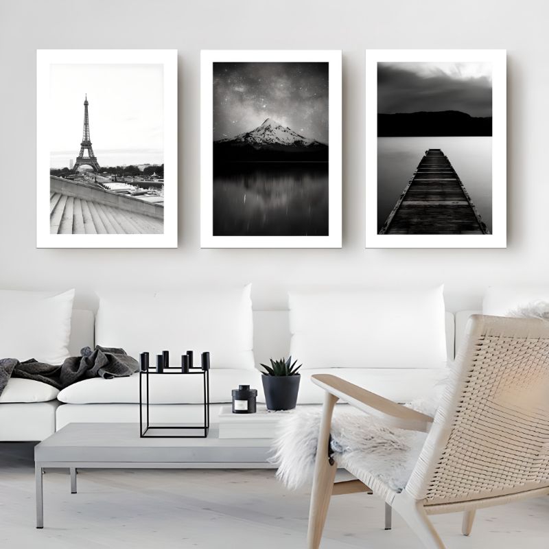HIASAN DINDING AESTHETIC HITAM PUTIH DEKORASI RUANGAN KAMAR RUMAH TEMA HITAM PUTIH WALLDECOR B&W AES