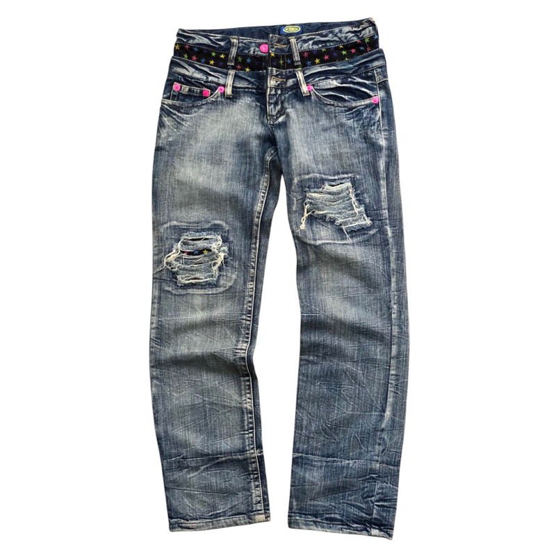 Japanese brand jeans / double waist jeans / celana jeans japan / celana distressed jeans / hysteric 
