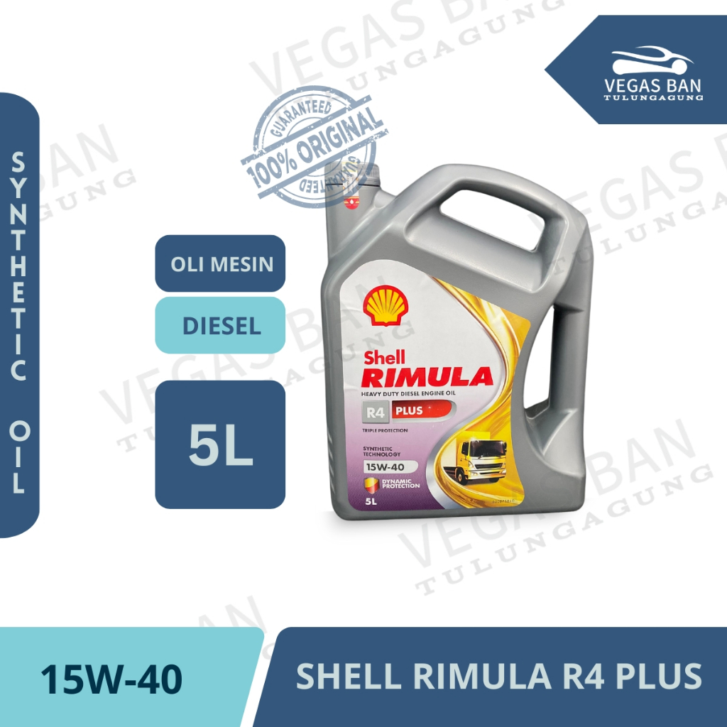 SHELL Rimula R4 Plus SAE 15W-40 Oli Mobil Diesel 5 Liter