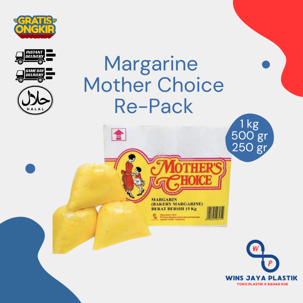 

Mother Choice | Re-Pack 1kg 500g 250g | Margarin Serbaguna | Mother's Choice Mentega