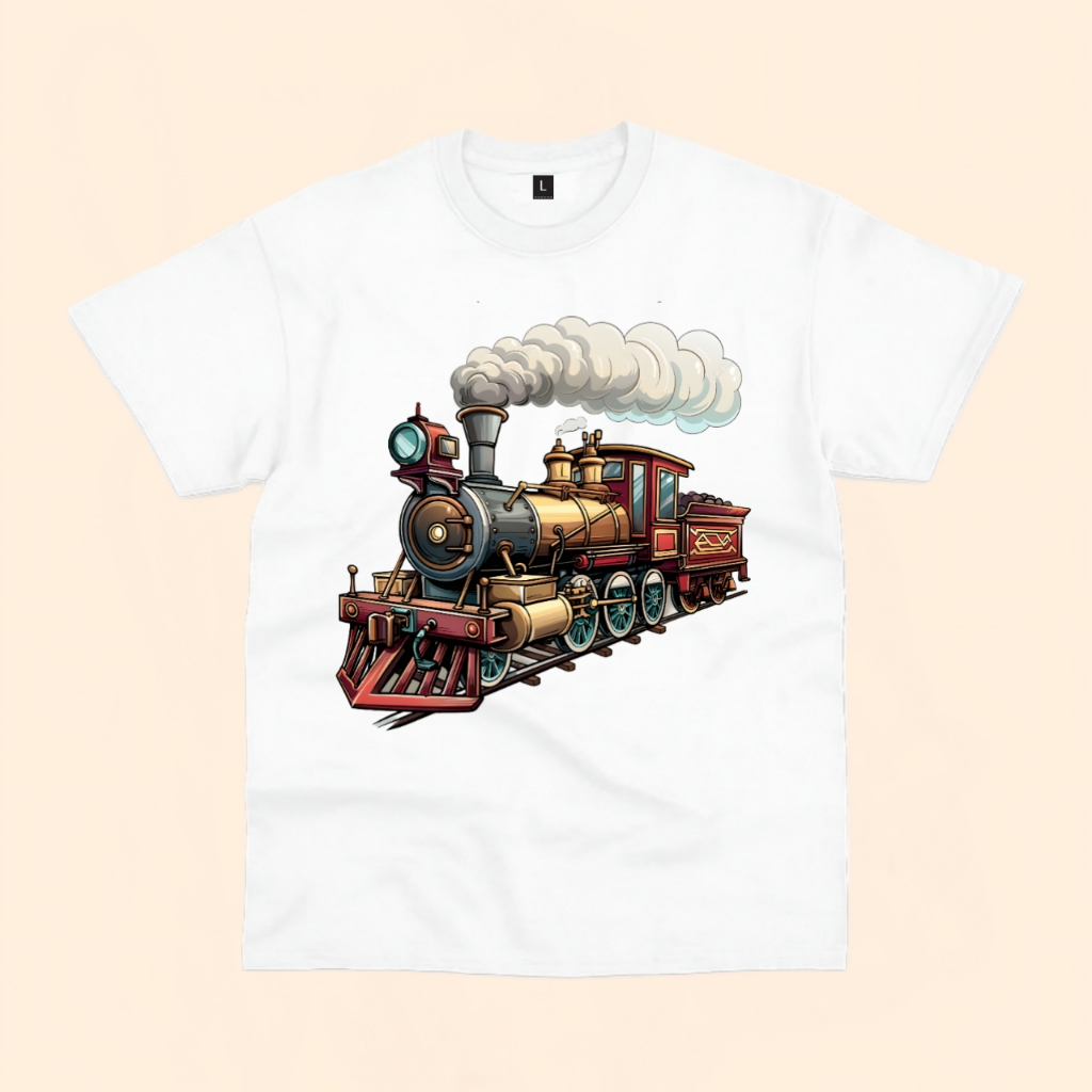Baju kaos anak kereta uap jaman dulu free custom nama