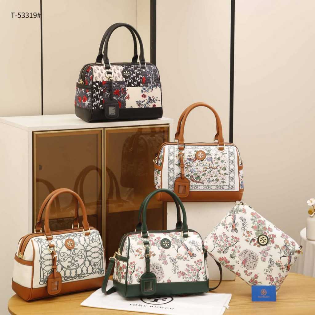 TAS TENTENG WANITA SLEMPANG TORY SPEEDY BAG KANVAS SATIN NYLON PREMIUM