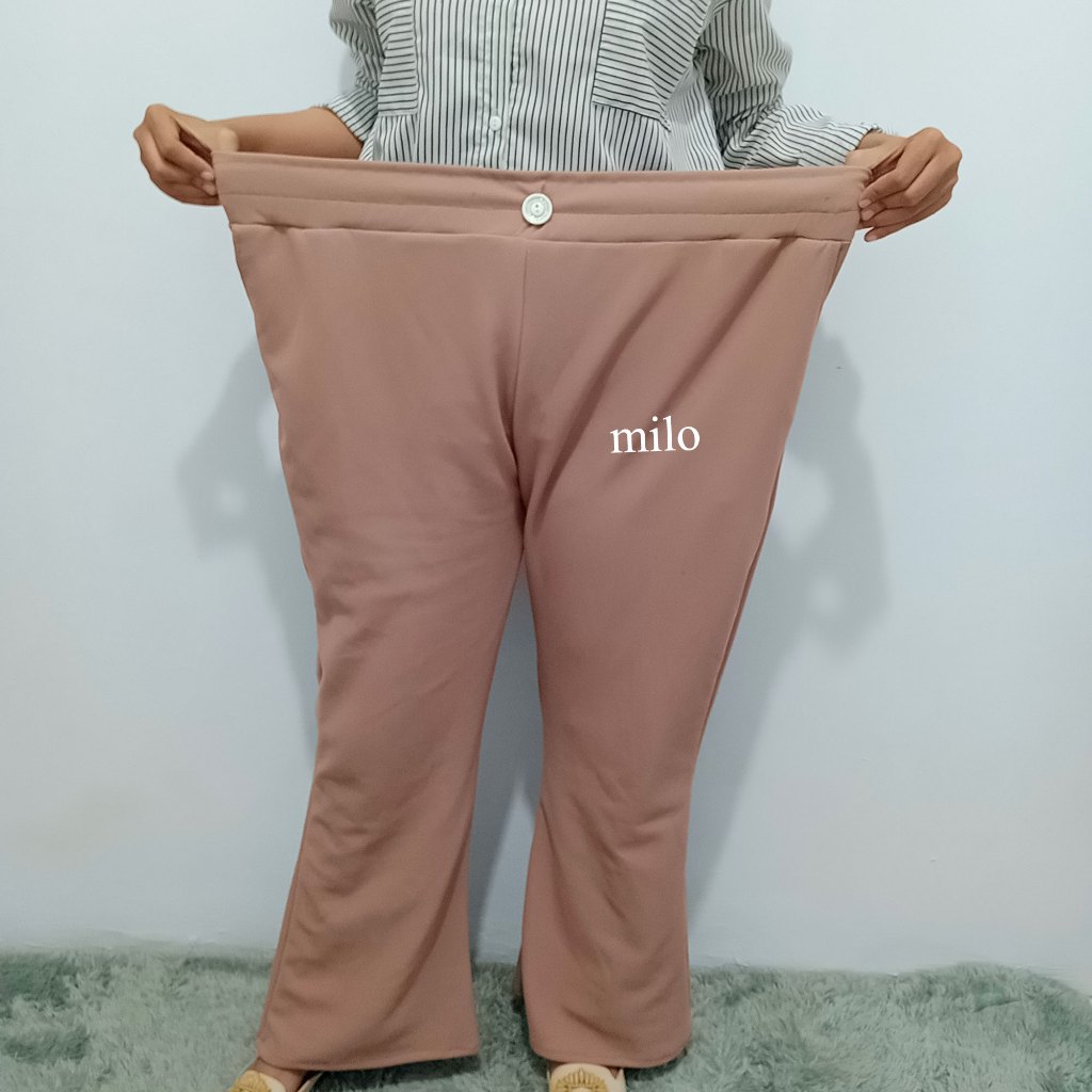 Celana panjang wanita cutbray bb 120 kg big size - Flare pants highwaist super jumbo