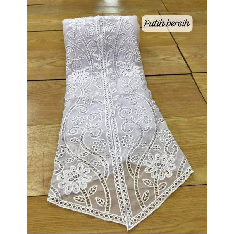 kain bordir putih murah terlaris terbaru kain kebaya bali juwita bahan kebaya encim