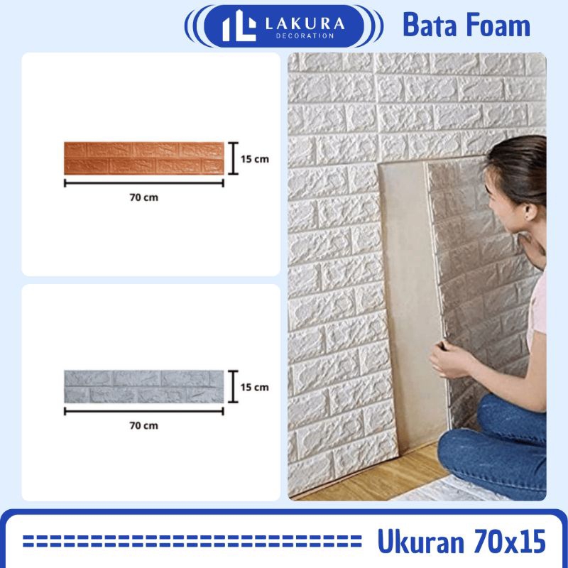 Wallpaper Sticker Dinding Ruang Tamu Wallfoam Batu Bata Foam 3D Foam Wallfoam High Quality Premium