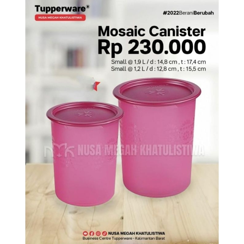 Mosaic Canister Tupperware/mosaic canister tosca/mosaic Canister biru/mosaic Canister Set