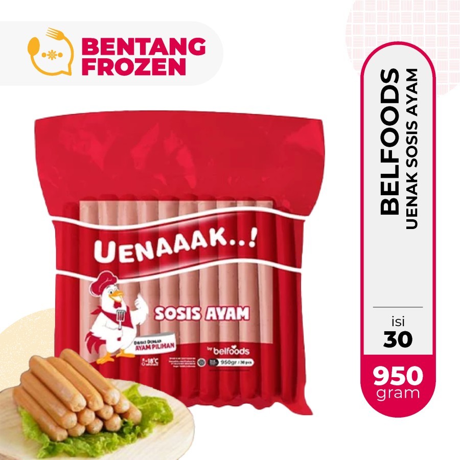 

Belfoods Uenak Sosis Ayam 950GR Isi 30Pcs