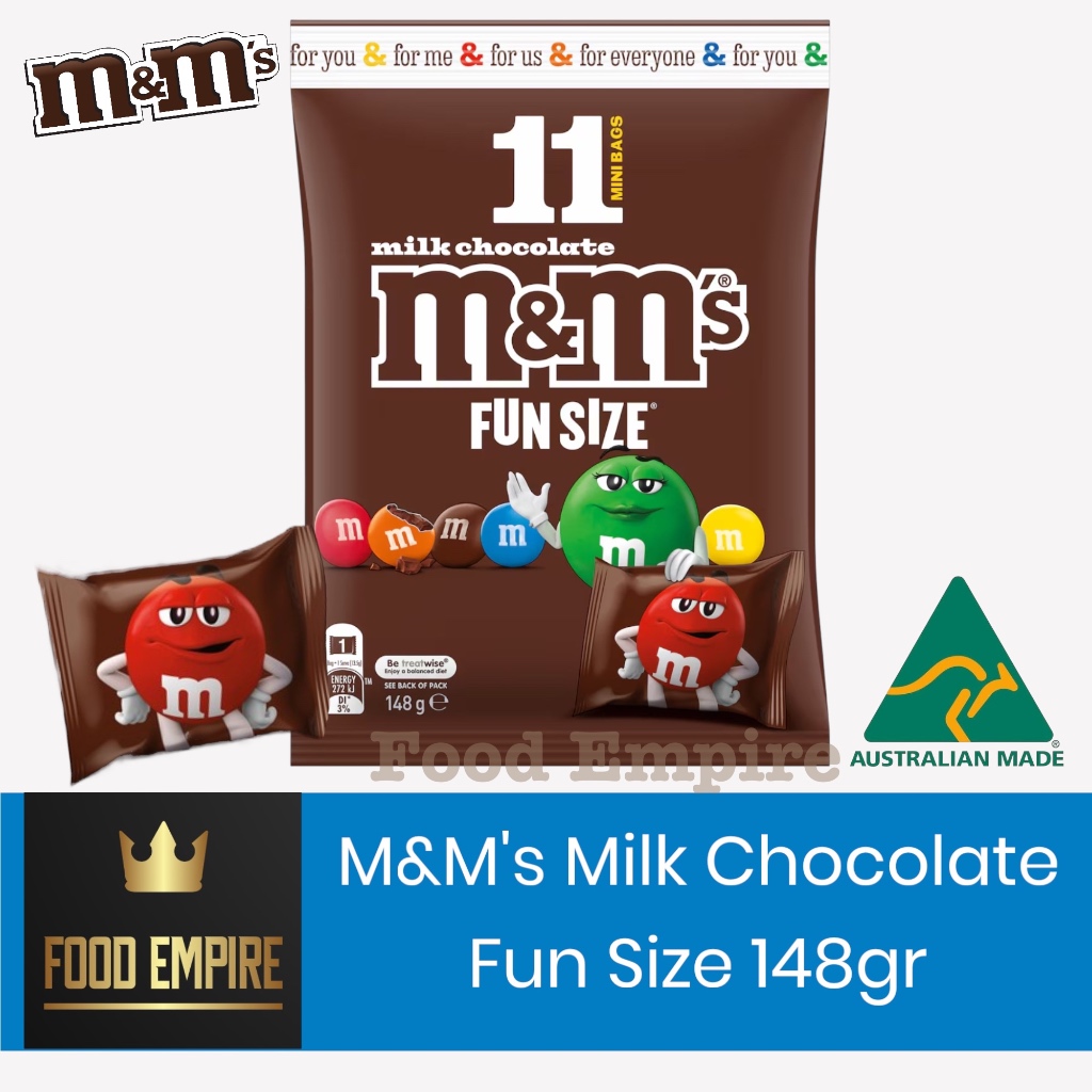 

M&M's Milk Chocolate Fun Size 148 gr | Cokelat MnM | Coklat M&M Australia