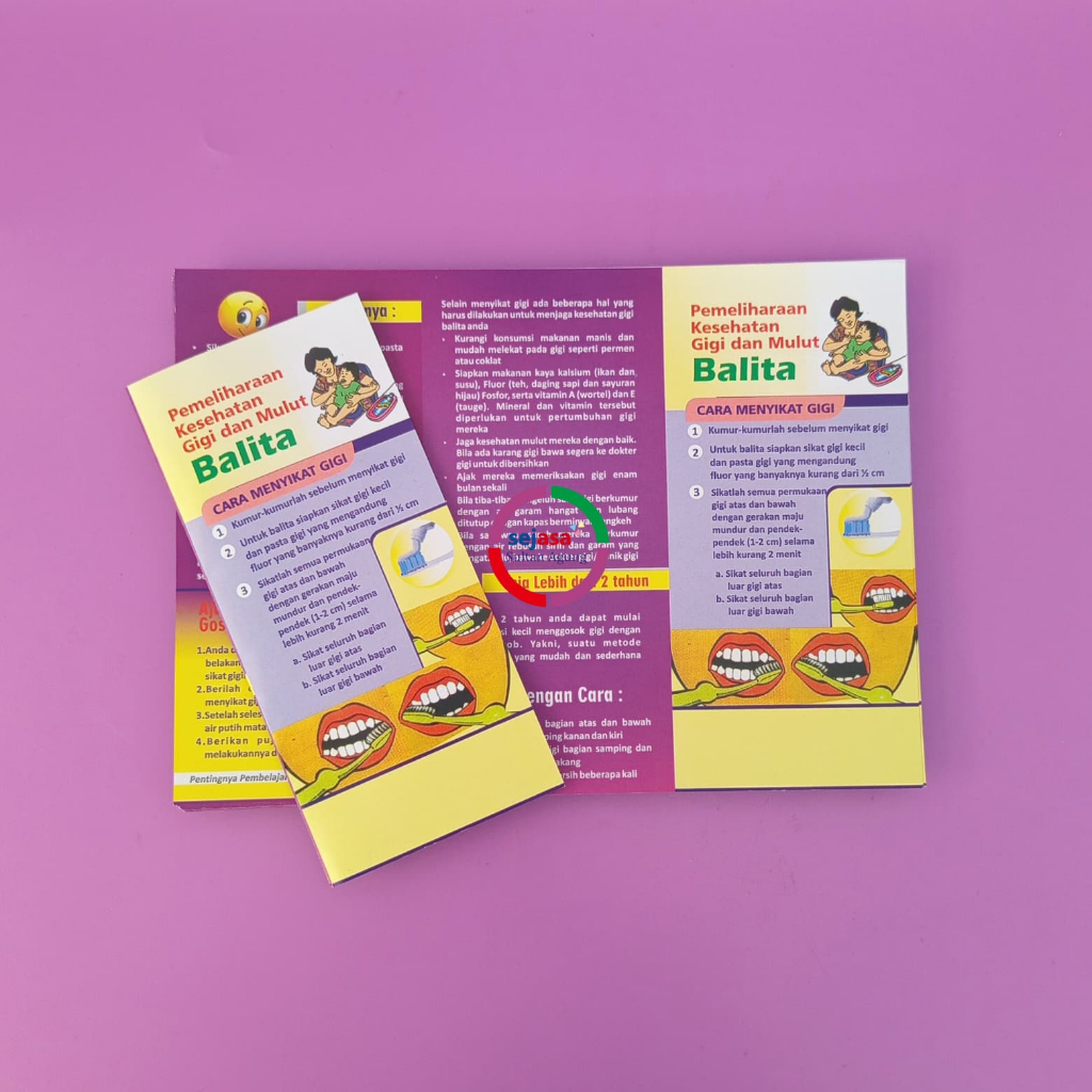 Leaflet / Brosur Pemeliharaan Kesehatan Gigi Dan Mulut Balita (anak dibawah 5 tahun) | Kemasan Hemat