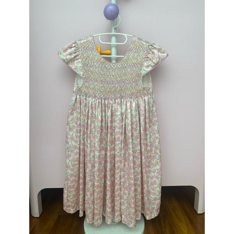 dondolo satin bow smocked dress