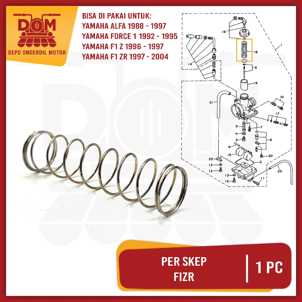 Per Skep Fizr (PSP) Pir Peer Spring Sekep Gas Vacum Vakum Karbu Karburator Yamaha Alfa Sigma Force 1