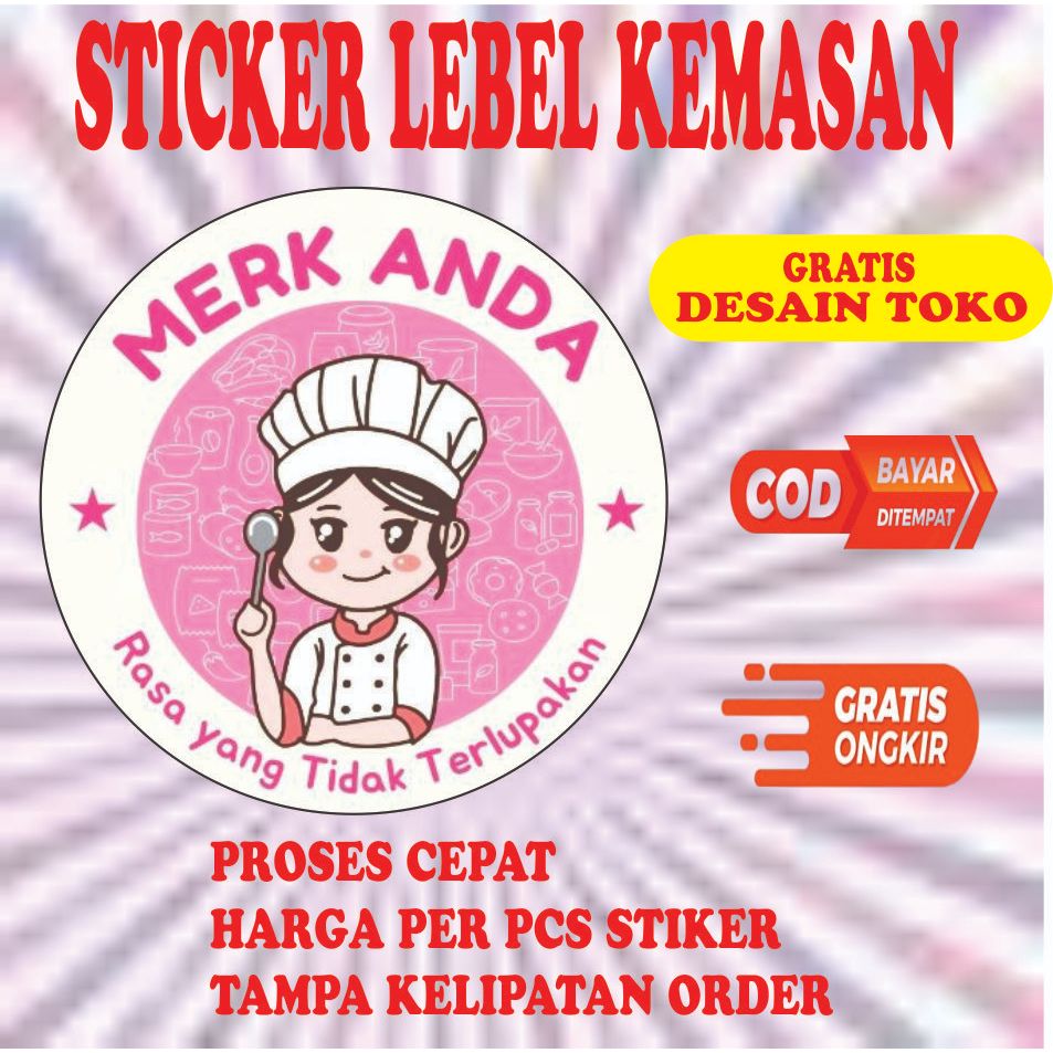 STIKER LOGO OLSHOP UKURAN 2 CENTIMETER  LABEL MAKANAN MINUMAN SUDAH CUTTING POTONG TINGGAL TEMPEL